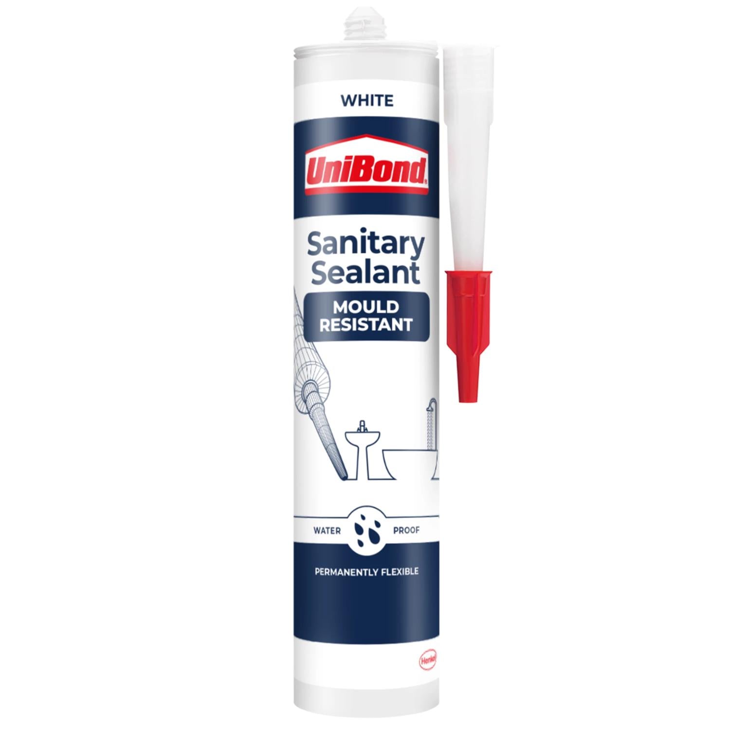 Mould Resistant Sanitary Sealant Cartridge White 274g, 4 Pack