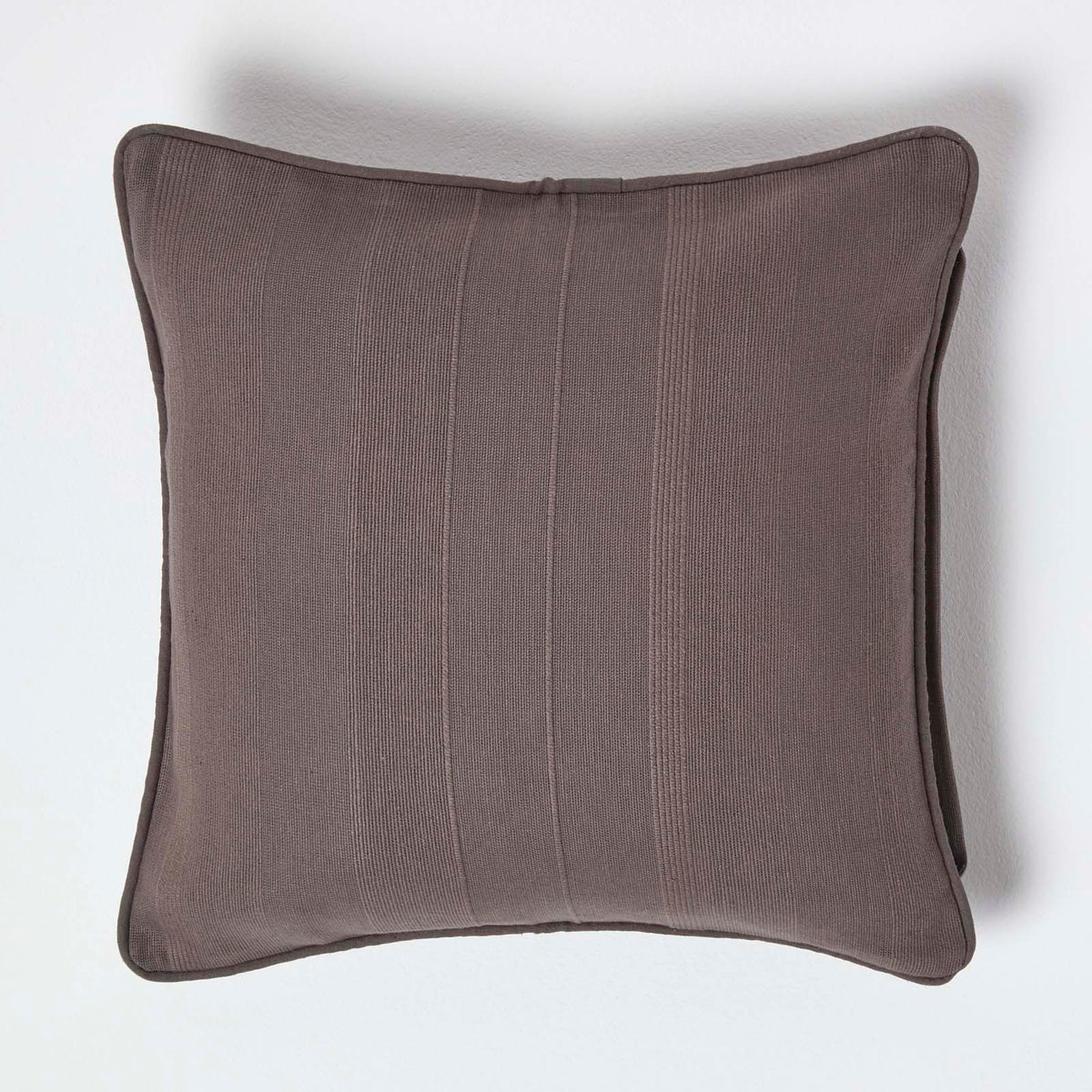 Cotton Rajput Ribbed Cushion Cover | 45cm x 45cm | Charcoal Grey