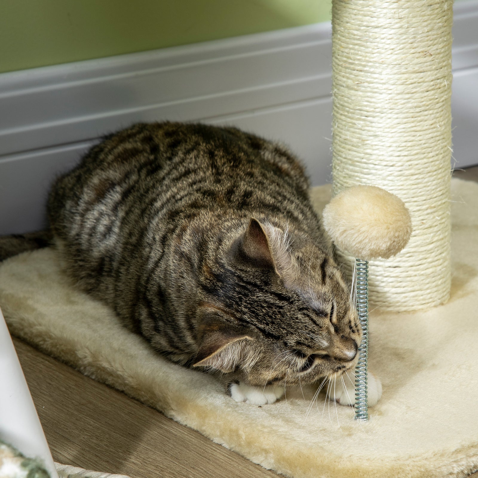 51cm Cat Activity Centre W/ Top Bed, Toy Ball, Sisal Scratching Post