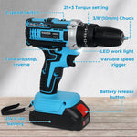 21v Cordless Drill Combi Driver Electric Screwdriver Set 1 Battery | Blue