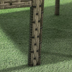 3pc Garden Rattan Bistro Set Dining Table 2 Seater Chair | Gray