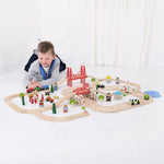 Bigjigs Toys Wooden Road & Rail Set - 80 Pieces