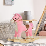 Kids Plush Rocking Horse W/ Moving Mouth Tail Sounds 18-36 Months | Pink