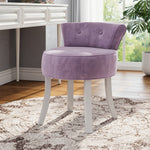 Breeins Upholstered Velvet Vanity Dressing Table Stool With Low Backrest