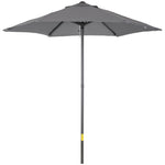 2m Parasol Patio Umbrella With 6 Ribs | Dark Gray