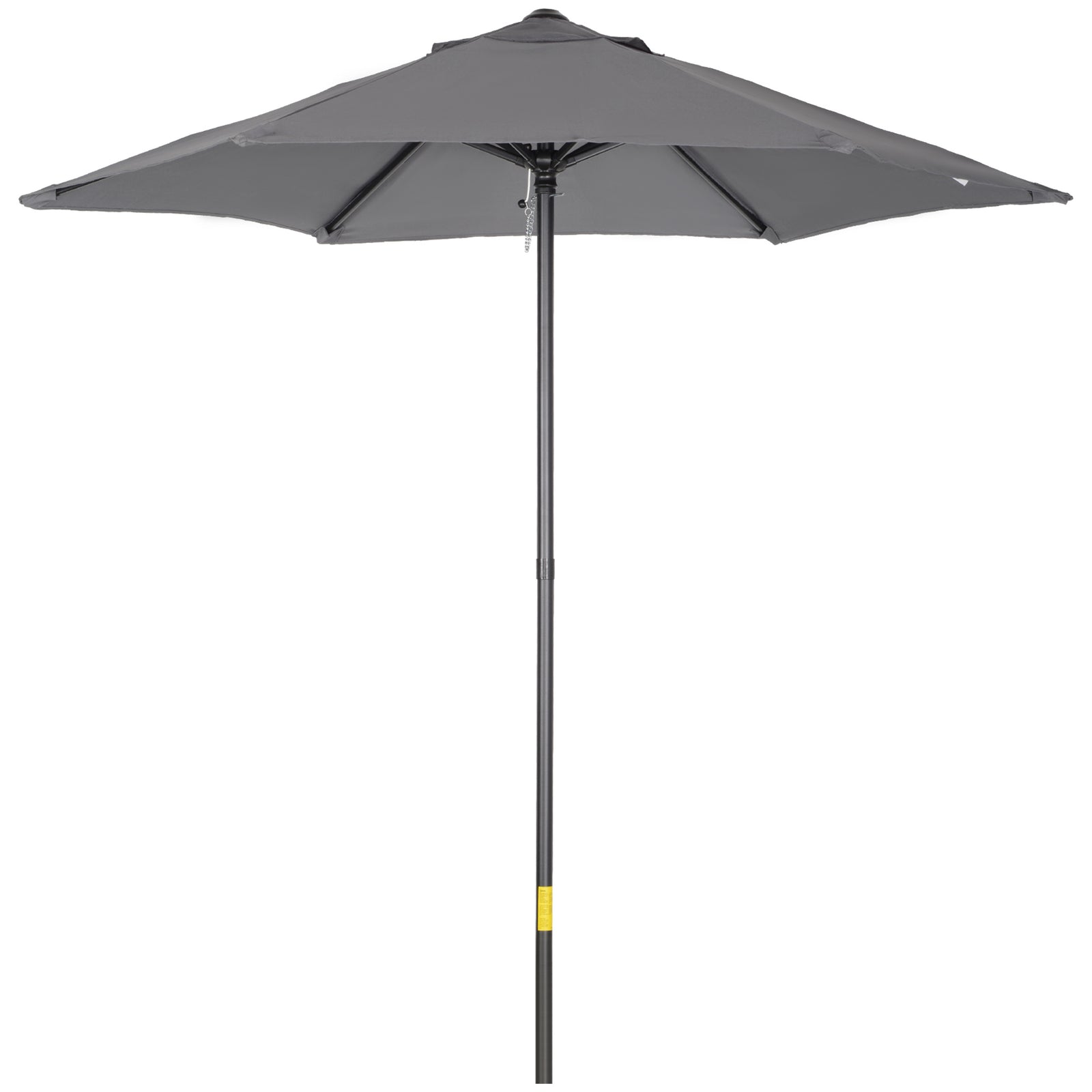 2m Parasol Patio Umbrella With 6 Ribs | Dark Gray