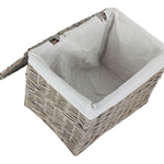 Wicker Grey Wash Finish Storage Basket | Large | Gray