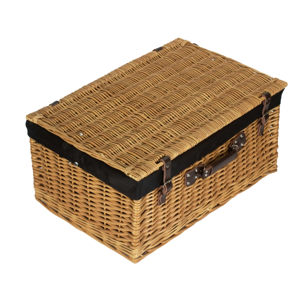 Wicker Buff 60cm Picnic Basket | Black
