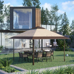 4 X 4m Outdoor Pop-up Canopy Tent Gazebo Adjustable Legs Bag | Coffee