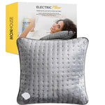 Heated Pillow Grey Cushion - 3 Heat Settings - Detachable Controller | One Size | Grey