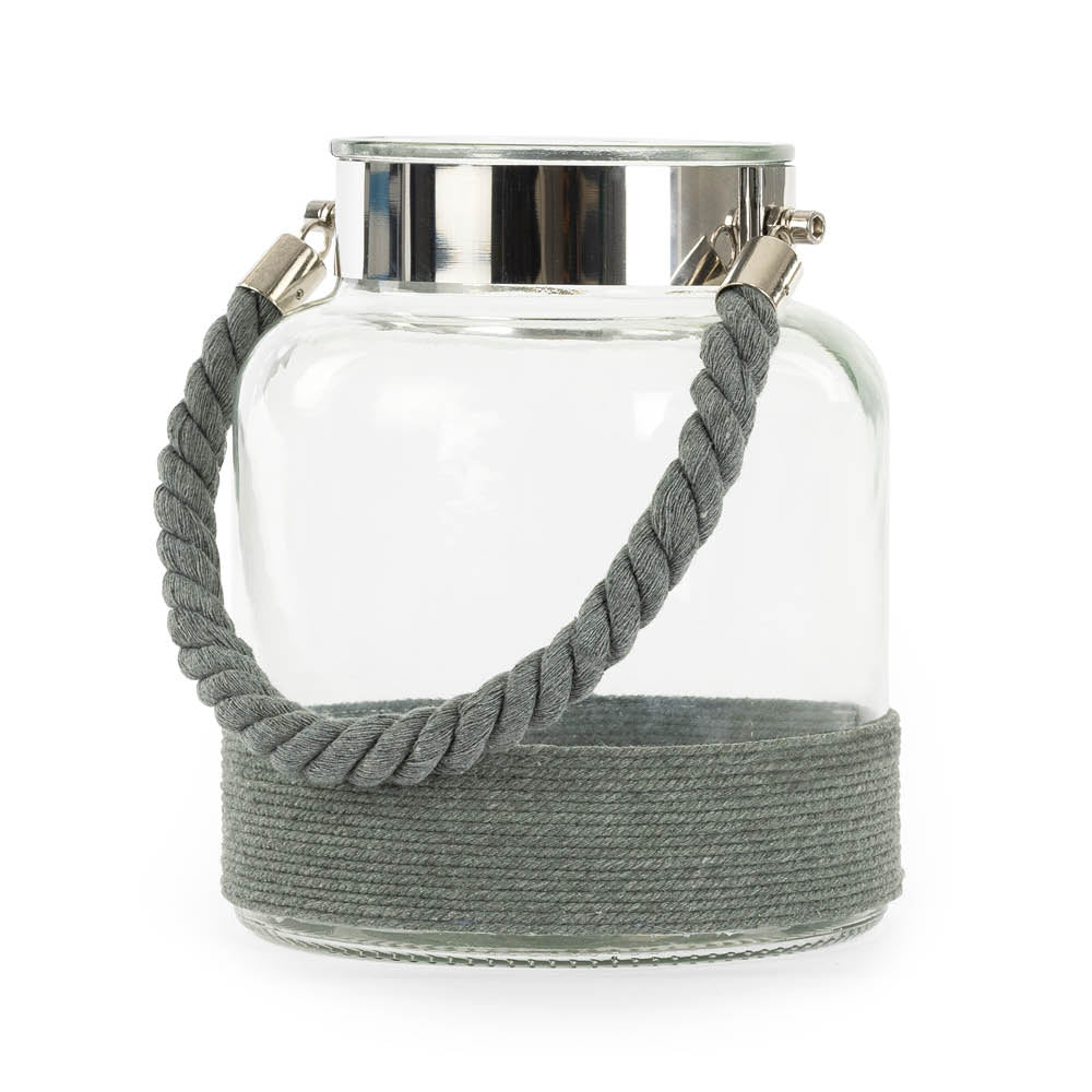 Hurricane Glass Lantern - Grey