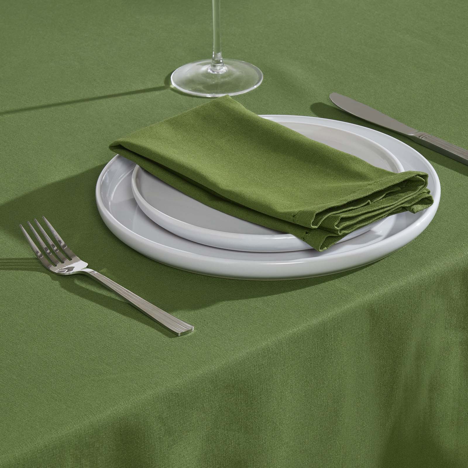 Plain Cotton Fabric 4 Napkins Set | 45cm x 45cm | Dark Olive