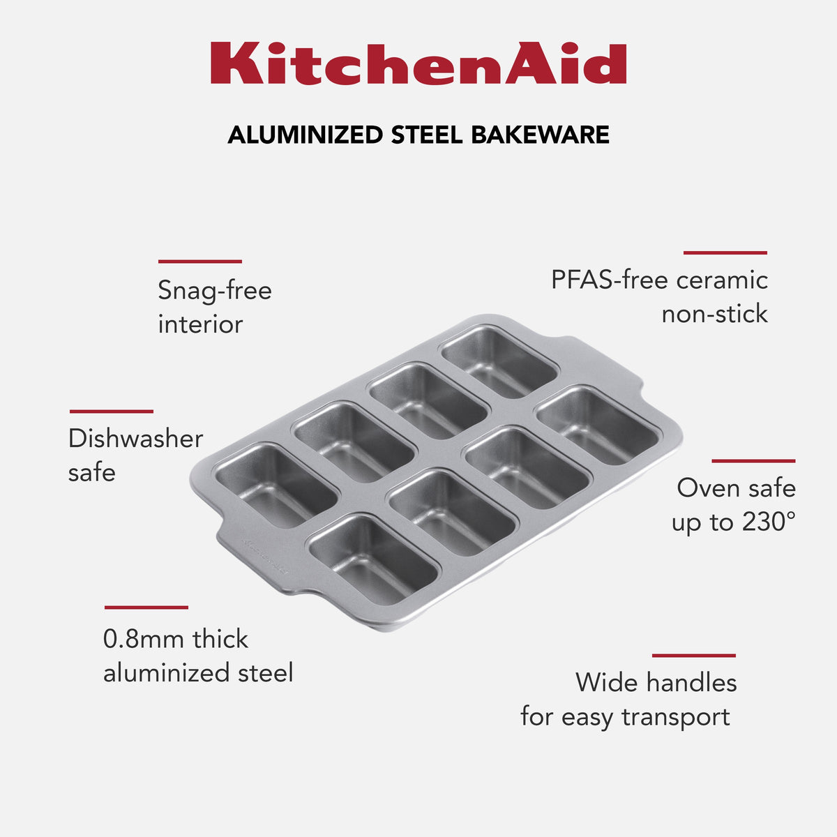 KitchenAid Cookware Metal Bakeware Mini Rectangular Cake Pan