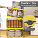Set Of 3 Visual Folding Storage Boxes With Wheels For Home Organizer