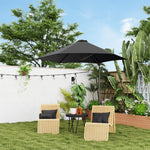2.5m Cantilever Parasol W/ 360° Rotation, Cross Base | Black