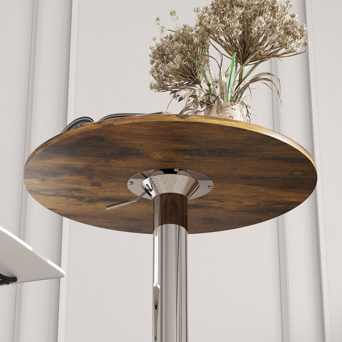 HOMCOM Round Bar Table, Swivel Bistro Table With Adjustable Height