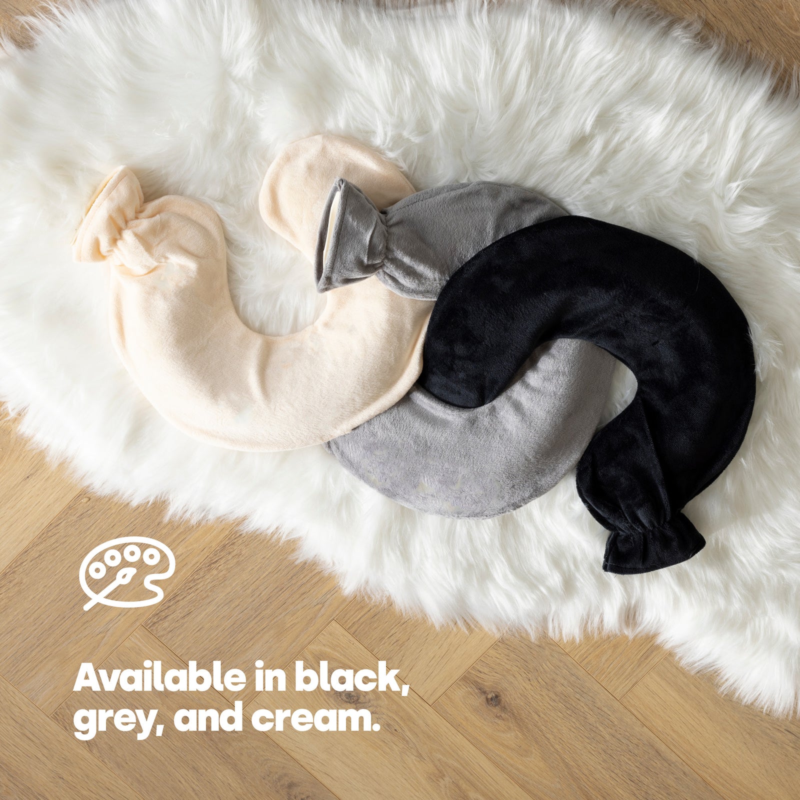 Livivo Grey U Shaped Hot Water Bottle 1l With Soft Washable Fleece Cover