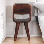 Solid Wood Extra Mini Chestnut Curve Lower Bedside