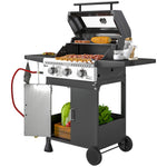 3 Burner Gas Bbq Trolley With Lid
