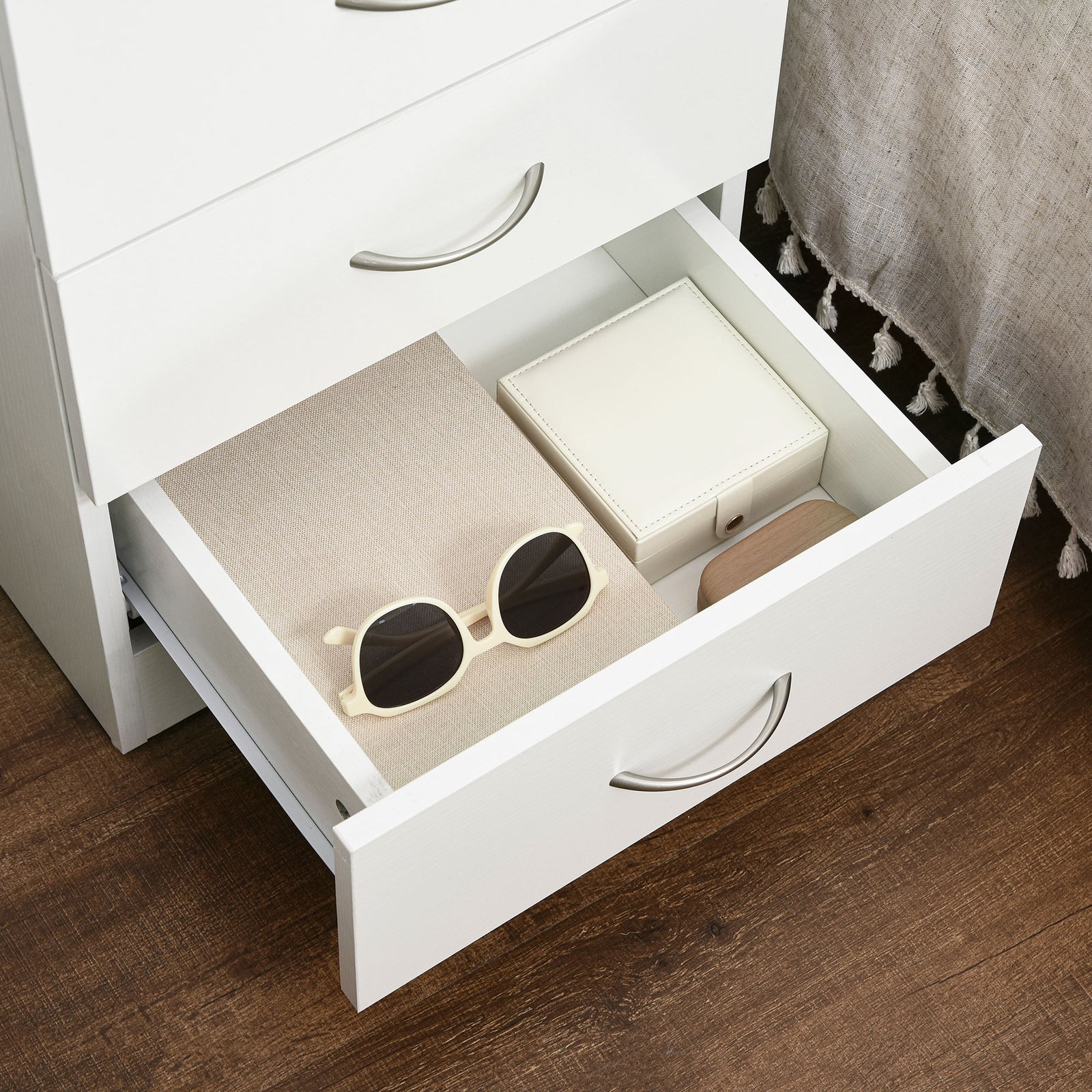 Modern 3 Drawers Side Cabinet, Wooden Bedside Table