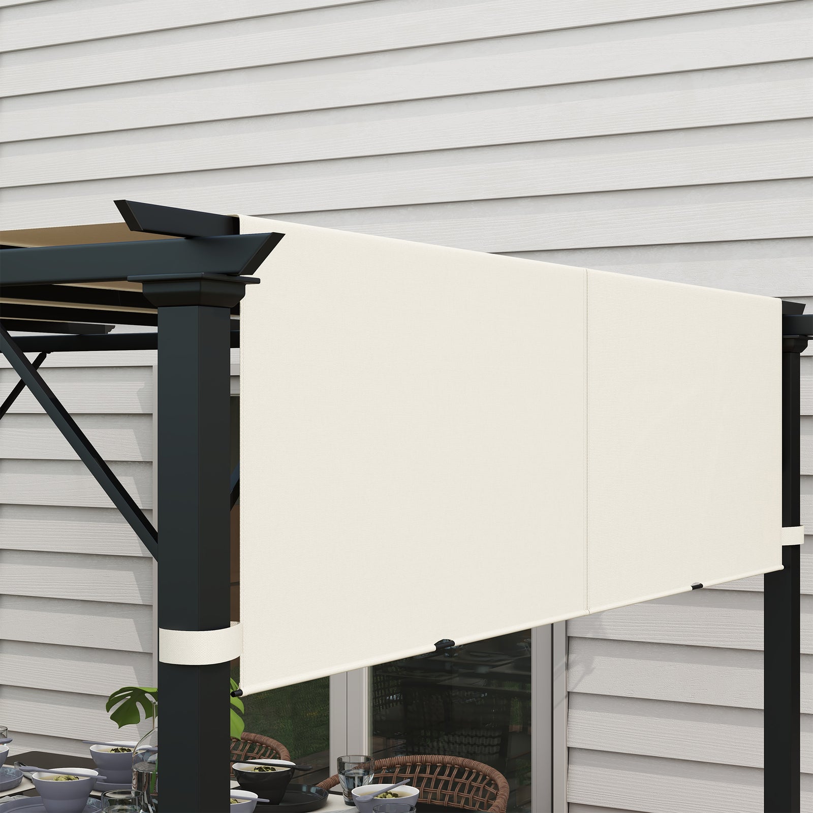 2 Pcs Pergola Replacement Canopy Cover, Uv Protection | Cream