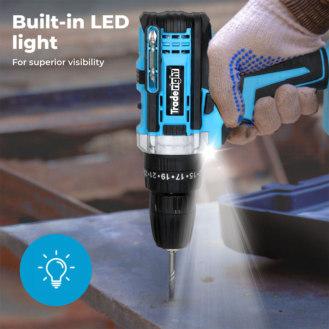 21v Cordless Drill Combi Driver Electric Screwdriver Set 1 Battery | Blue