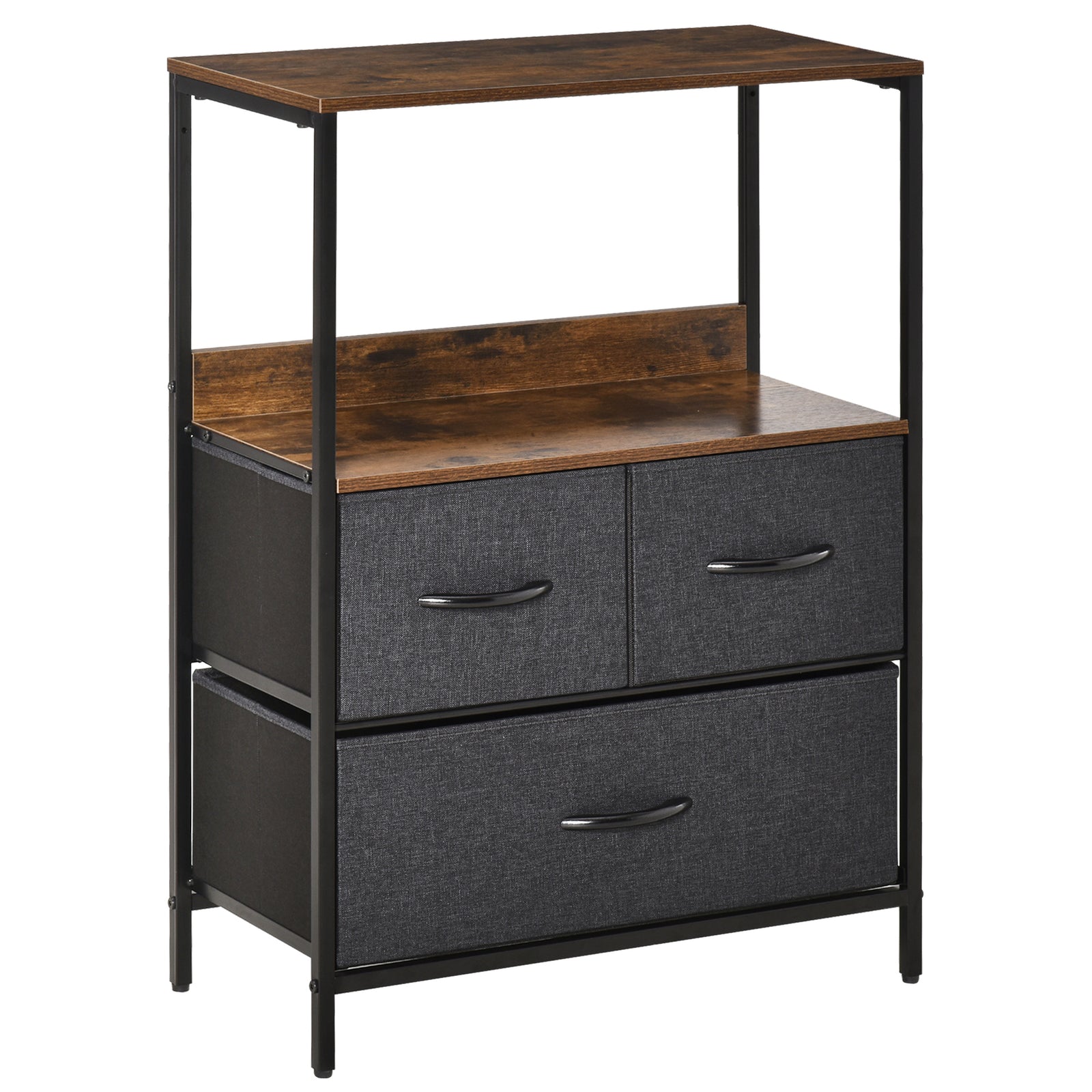 3/4 Drawer Storage Chest Unit Home Shelves Living Bedroom | Medium | Black