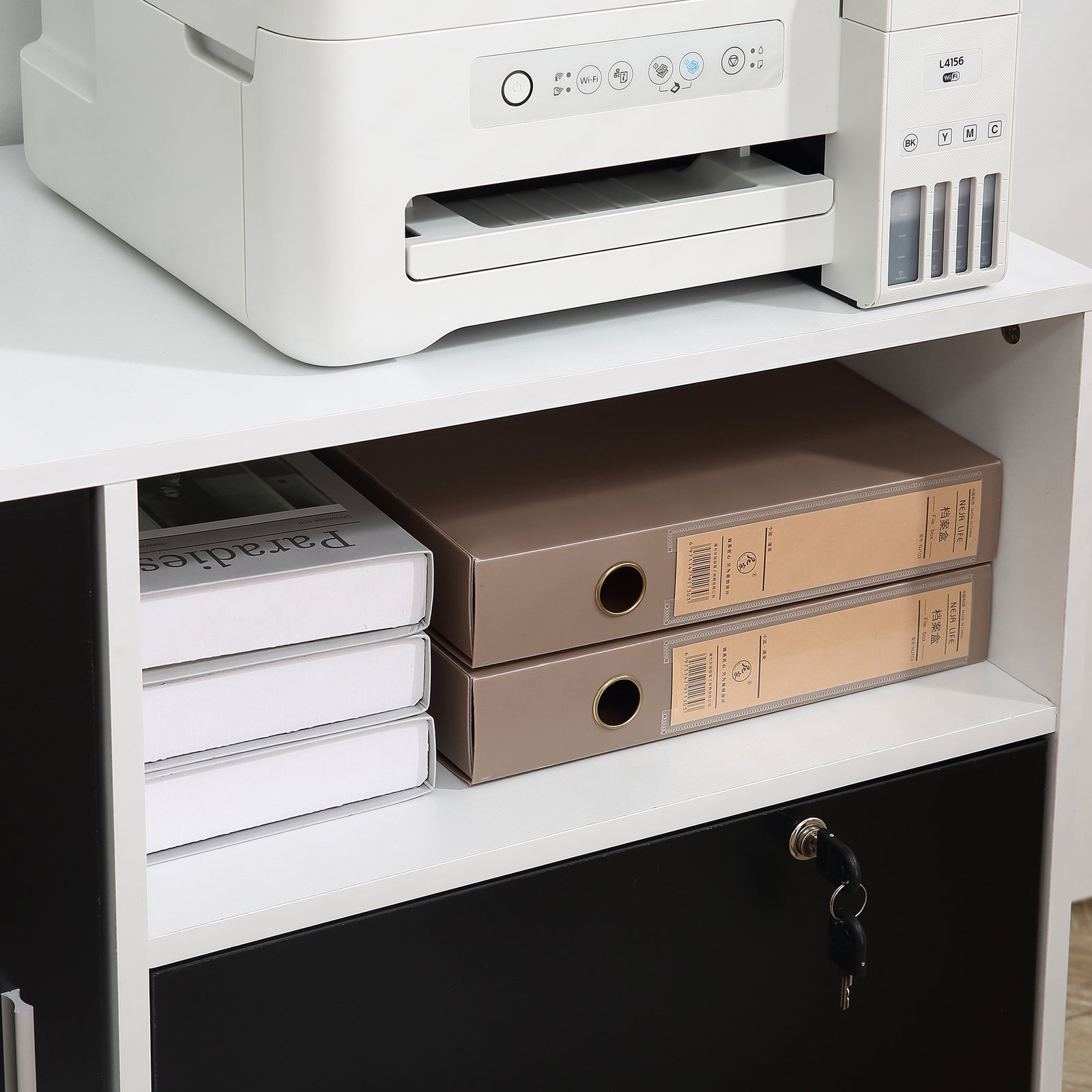 Mobile Office File Cabinet With Lockable Drawer
