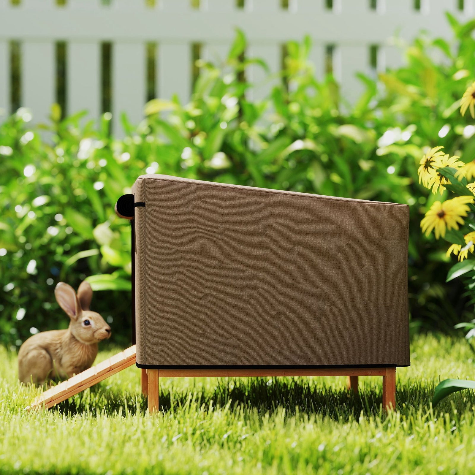 PawHut Rabbit Hutch Cover Fit The X-d2-0047 Guinea Pig Hutch, 43 X 52 X 37 Cm, Brown