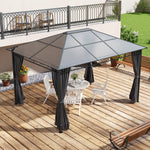 Hardtop Gazebo For Garden Party W/ Polycarbonate Curtains | Large
