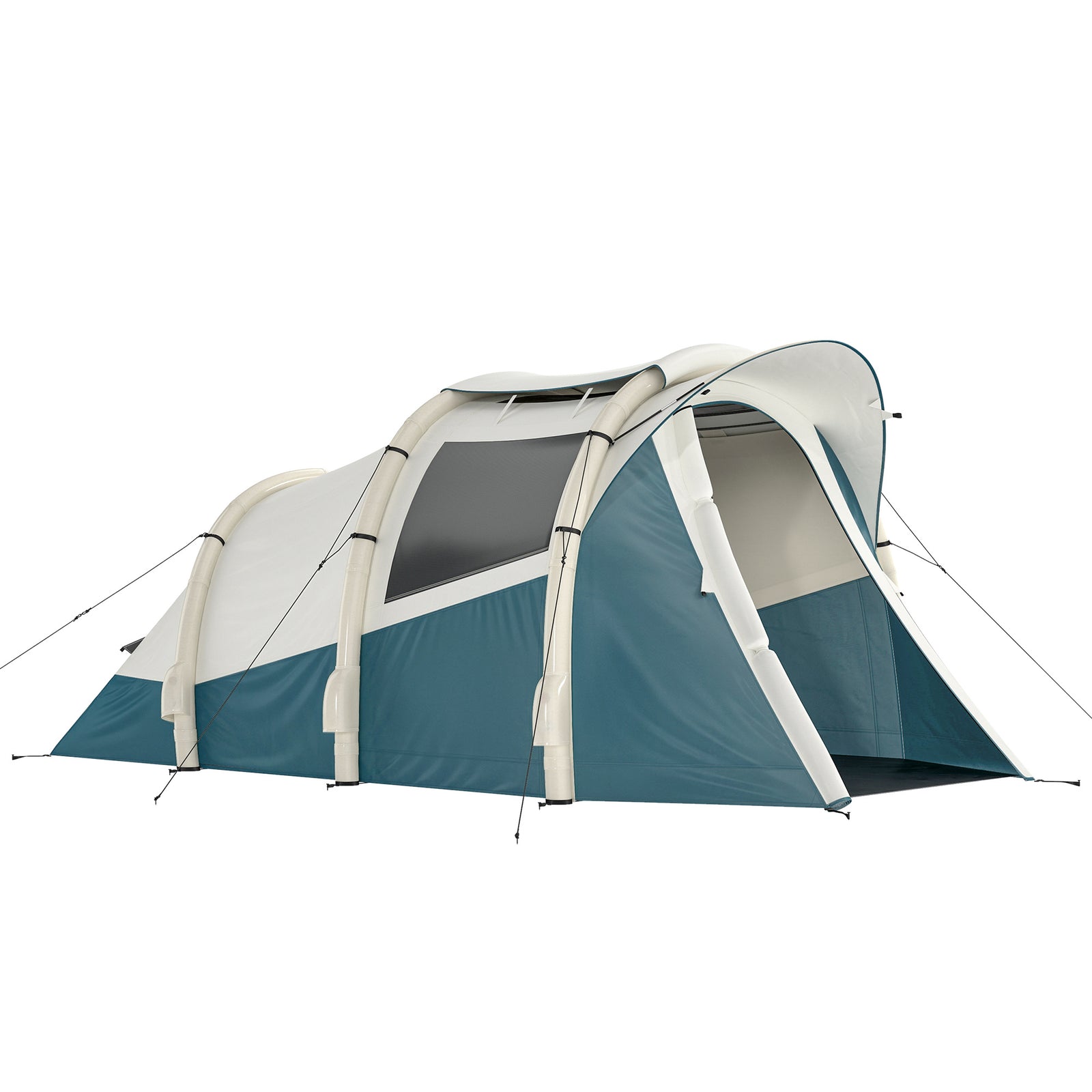 Inflatable Camping Tent W/ Air Pump, 2-3 Person Blow Up Tent | Green