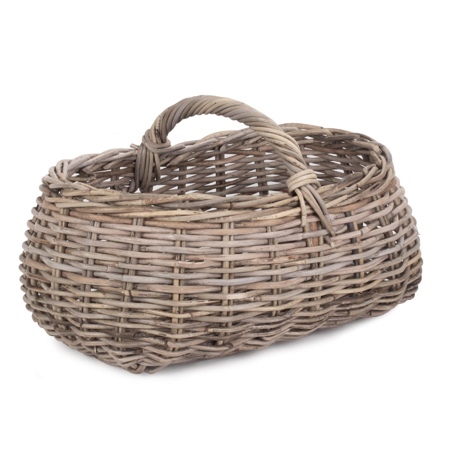 Grey Rattan Market Basket | Brown