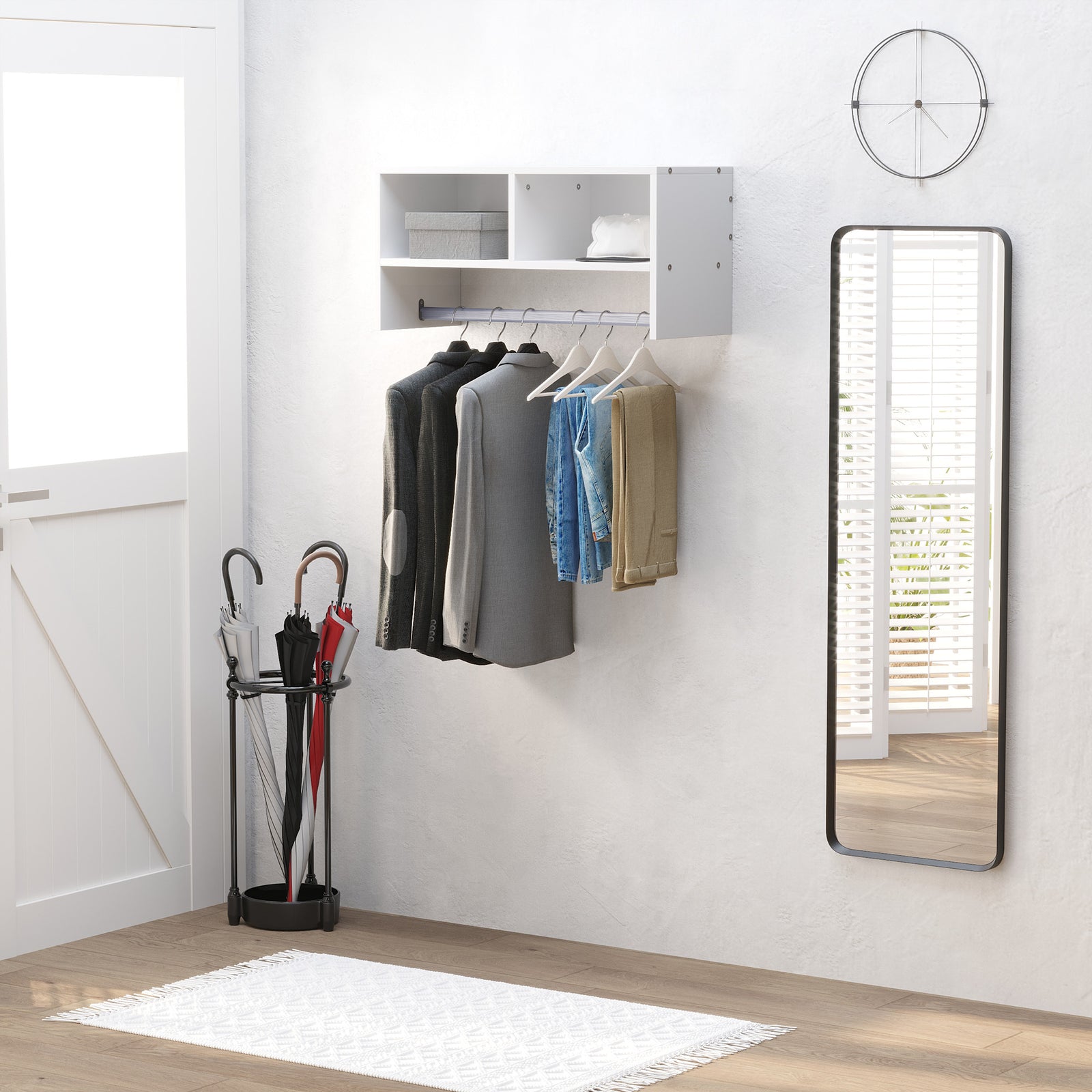 Wall Mounted Storage Hat Rack Hanging Coat Organizer Hanger