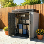 Indoor & Outdoor Living 6x4ft Plastic Shed With Window And Aluminium Structured Support