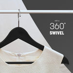20 Pack Wooden Clothes Hangers With Non Slip Bar | Black
