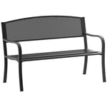 2 Seater Metal Bench Patio Garden Chair