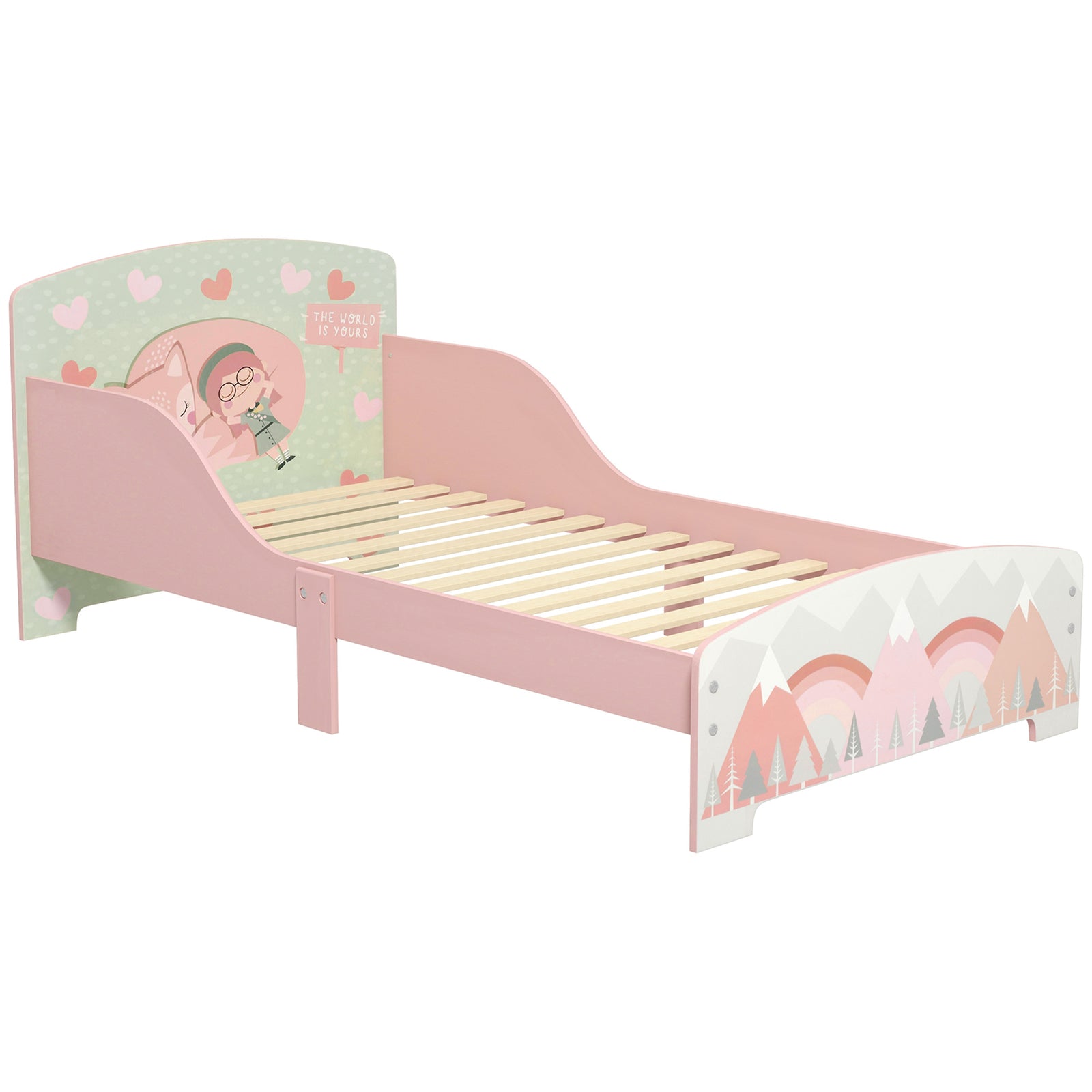 Toddler Bed Frame, Kids Bedroom Furniture For Ages 3-6 Years | Pink