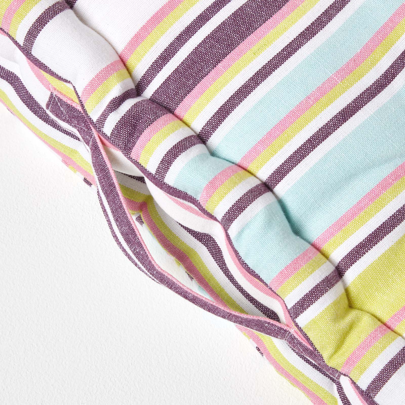 Cotton Striped Floor Cushion | 40cm x 40cm | Osaka Green