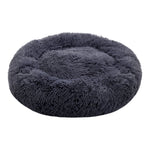 Dia 70cm Calming Round Donut Plush Dog Cuddler Bed Comfort Bed For Dogs | Dark Grey
