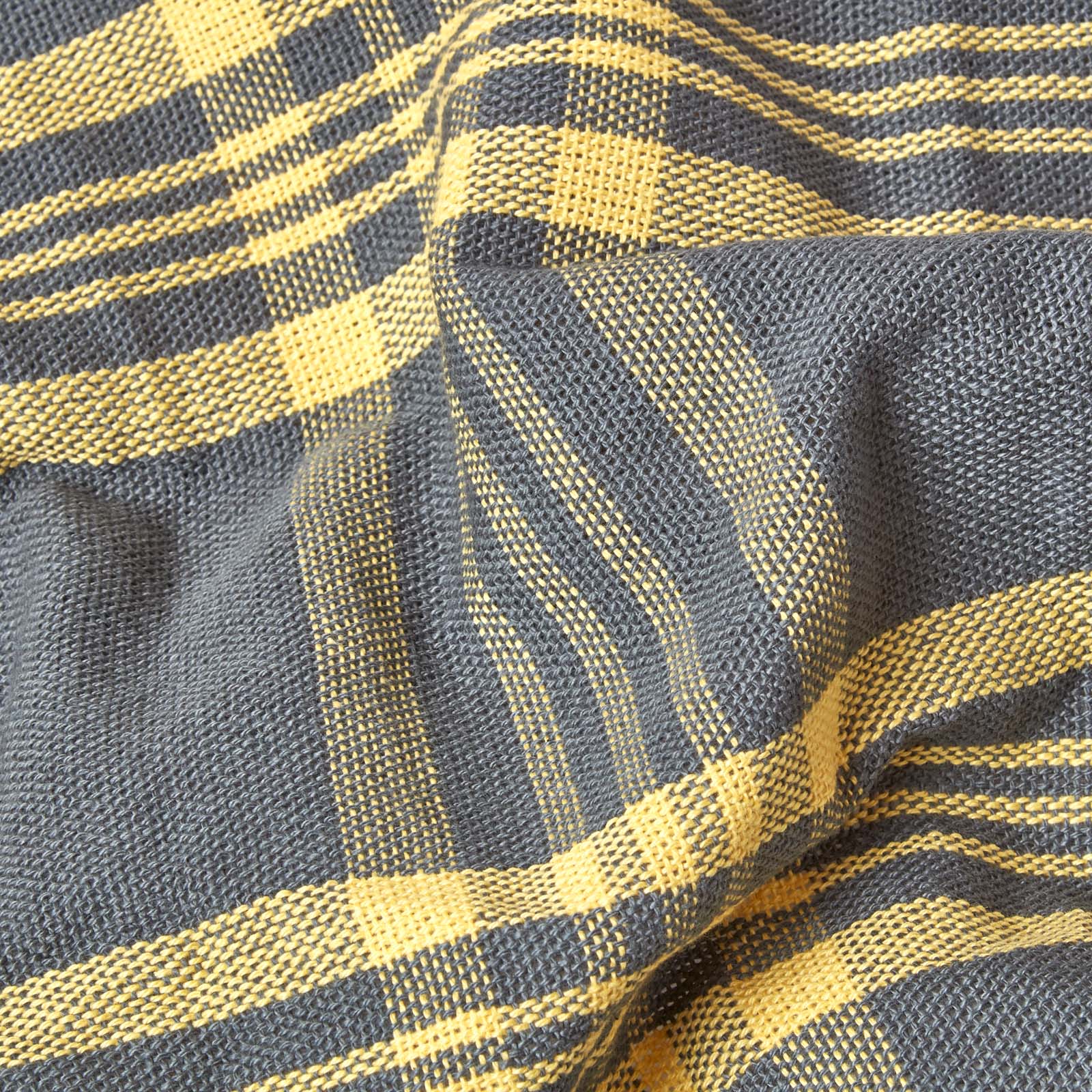 Tartan Check Sofa And Bed Throw | 255cm x 360cm | Yellow & Grey