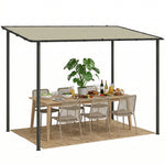 3 X 2 M Lean To Garden Pergola, Metal Frame Gazebo Pergola | Cream