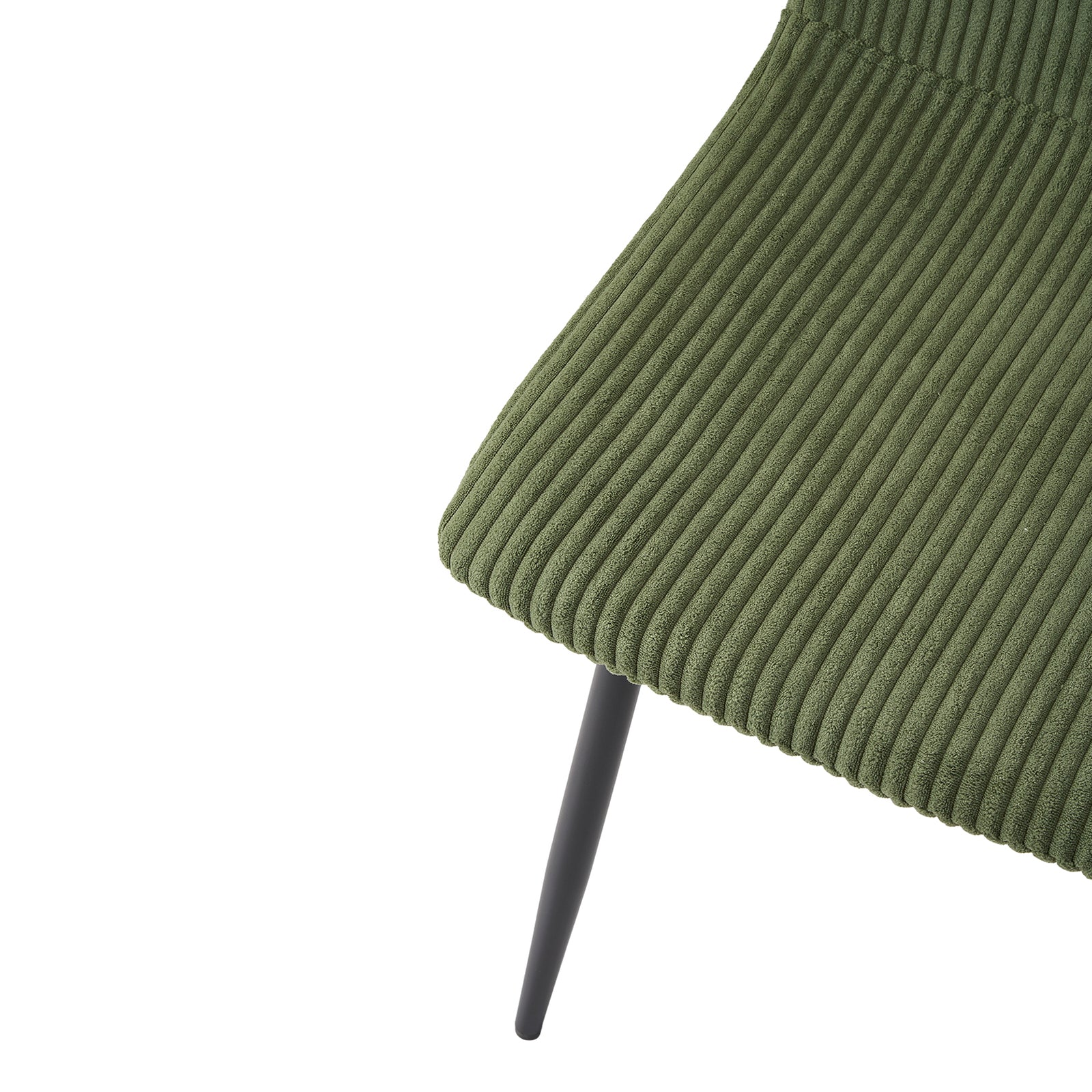 Corduroy Upholstered Dining Chairs | Set-of-2 | Dark Green