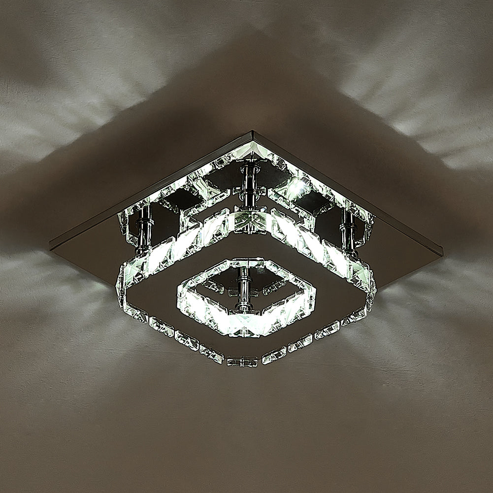 Modern Small Crystal Led Ceiling Light For Hallways And Corridor