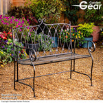 Wrought Iron Ebony Bench