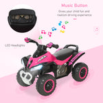 No Power Quad Toddler Ride On Car Foot-to-floor Sliding | Pink