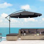 2.7m Cantilever Parasol Banana W/ Crank Handle | Black