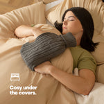 Livivo Grey 2l Hot Water Bottle With Cosy Knit Cover And Hand Warmer Pockets
