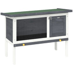 PawHut Rabbit Hutch, Guinea Pig Hutch Outdoor Cage With Asphalt Roof