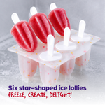 Star Shaped Ice Pop Mould With 6 Reusable Sticks
