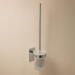 Wall-mounted Toilet Brush, Self-adhesive Silver Compact Stick Collection